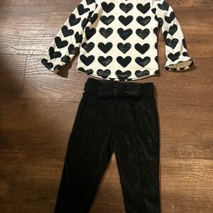 2T Oshkosh - Heart Print Top and Sparkle